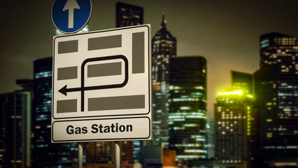 Street Sign to Gas Station