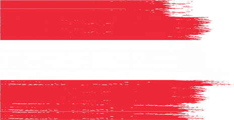 Austria flag with brush paint textured isolated  on png or transparent background,Symbol of Austria,template for banner,promote, design, and business matching country poster, vector illustration  - obrazy, fototapety, plakaty