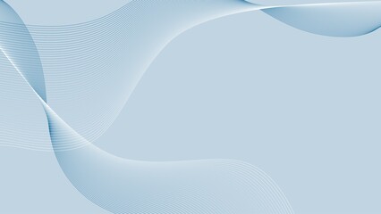 Graphic abstract background banner with blended waves in light blue colour.