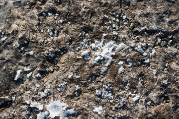 texture background with stone and snow - winter