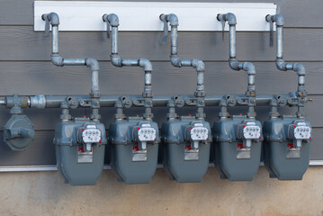 Gas meters and pipe natural gas wall metal