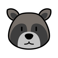 Racoon icon. racoon cute illustration. Suitable to use for book, sticker, emoji, children, etc.