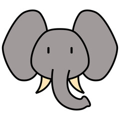 Elephant icon. elephant cute illustration. Suitable to use for book, sticker, emoji, children, etc.