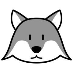 wolf icon. Wolf cute illustration. Suitable to use for book, sticker, emoji, children, etc.