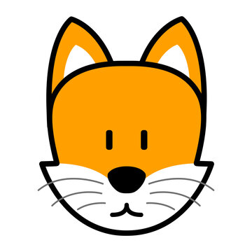 Fox Icon. Fox Cute Illustration. Suitable To Use For Book, Sticker, Emoji, Children, Etc.