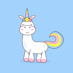 Unicorn with rainbow tail