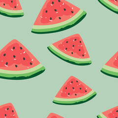 Watermelons pattern. Seamless vector background. hand drawing