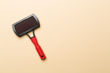 Pet brush on white background