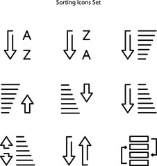 sort icons set isolated on white background. sort icon trendy and modern sort symbol for logo, web, app, UI. sort icon simple sign.