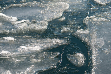 ice forms on the surface of the lake