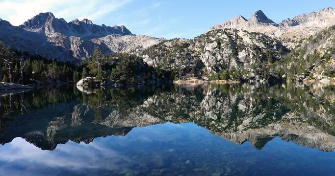 Summer landscape and lake in Aiguestortes and Sant Maurici National Park, Spain
