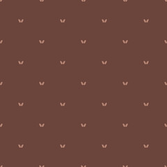 Seamless vector pattern consisting of knitting stitches on a brown background.