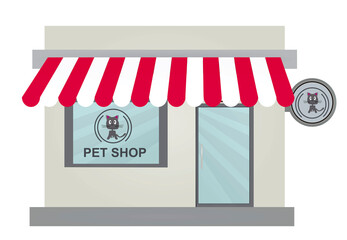 Pet shop building. vector illustration