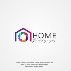 Home photography logo design. Creative studio, Real estate agency logo concept. Vector logo template