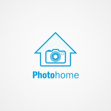 Home photography logo design. Creative studio, Real estate agency logo concept. Vector logo template