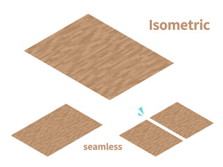 木の床のイラスト素材_アイソメトリック_シームレス
