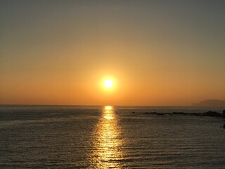 sunset over the sea
