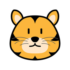 Tiger Vector Icon. Tiger Cute illustration.