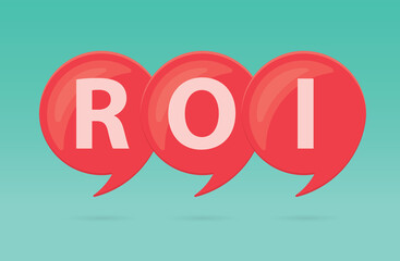 ROI (Return On Investment) acronym concept - vector illustration