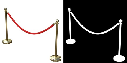 3D rendering illustration of a red velvet rope © Francesco Milanese