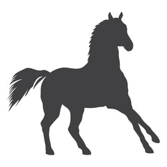 Horse silhouette, icon. Vector illustration on a white background.