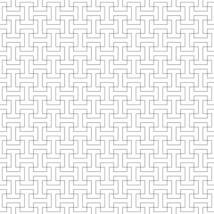 Seamless Sayagata pattern. Repeated interlocking manji background. Oriental symbols ornament. Traditional architecture wallpaper. Ancient ethnic mosaic motif. Digital paper, textile print. Vector art.