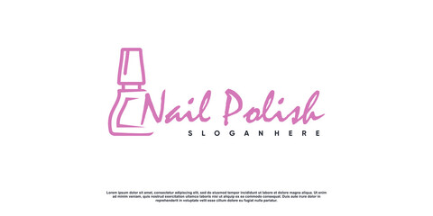 Nail beauty logo for business with creative concept Premium Vector