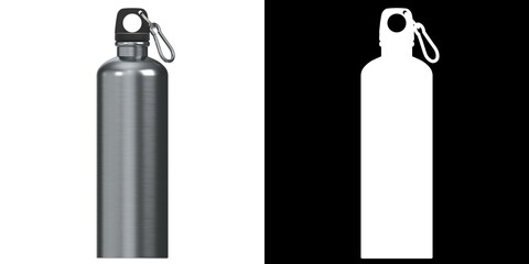 3D rendering illustration of a reusable water bottle