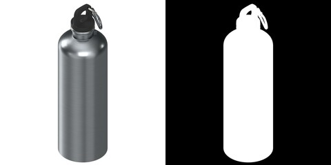 3D rendering illustration of a reusable water bottle