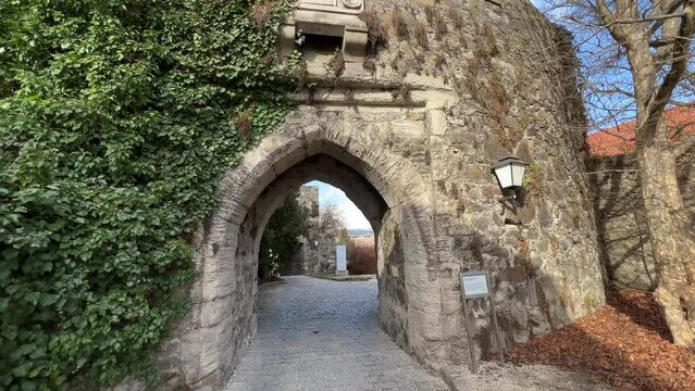 historic gothic gate at Linz castle