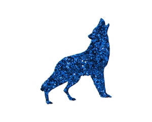 German Shepherd wolf Glitter Blue Icon Logo Symbol illustration
