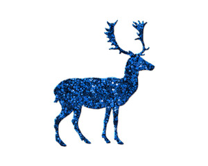 Reindeer Deer Glitter Blue Icon Logo Symbol illustration