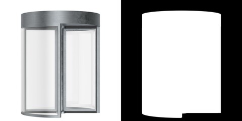 3D rendering illustration of a revolving door