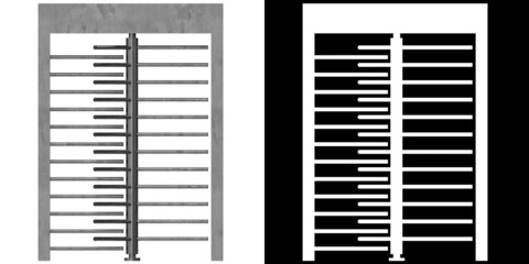 3D rendering illustration of a revolving gate