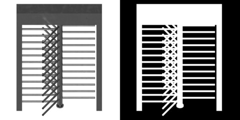 3D rendering illustration of a revolving gate