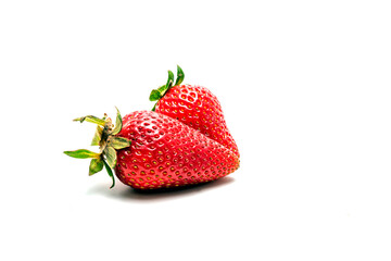 fresh strawberries on white background