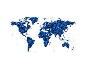 Fototapeta na wymiar World Map Earth Glitter Blue Icon Logo Symbol illustration