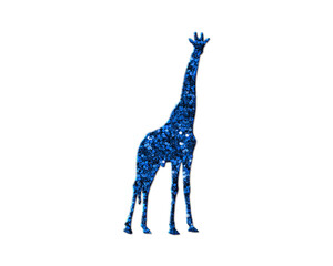 Giraffe zoo Glitter Blue Icon Logo Symbol illustration