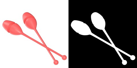 3D rendering illustration of a rhythmic gymnastics clubs