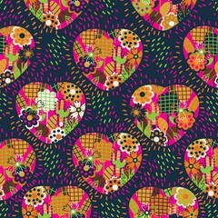 Naklejka premium pattern with heart and flowers