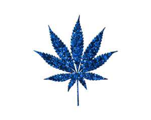 Marijuana Cannabis Pot Glitter Blue Icon Logo Symbol illustration