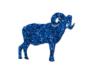 Sheep lamb Ram Glitter Blue Icon Logo Symbol illustration