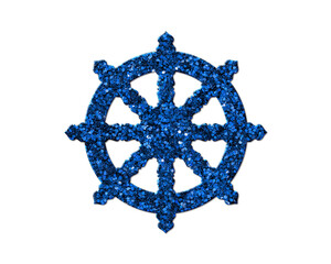 Dharmachakra, Dharma Wheel Glitter Blue Icon Logo Symbol illustration