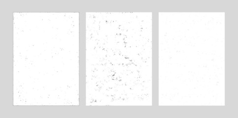 Conjunto de fondos o banners grunge retro abstractos en blanco y negro. Ilustración abstracta de textura de superficie desgastada, imagen vectorizada