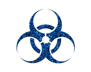 Toxic Radiation biohazard Glitter Blue Icon Logo Symbol illustration - obrazy, fototapety, plakaty