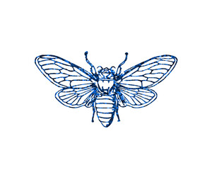 Beekeeper Honey bee Glitter Blue Icon Logo Symbol illustration