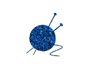 Knitter Seamstress Knit tailor Glitter Blue Icon Logo Symbol illustration