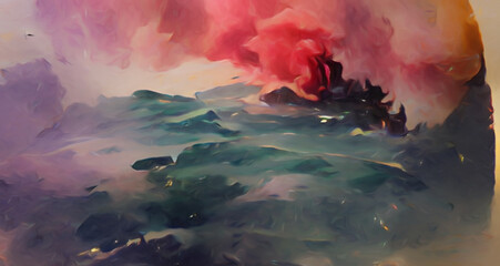 Abstract vibrant and colorful concept art