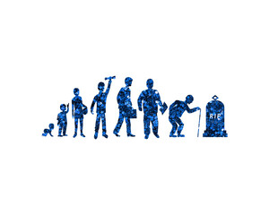 Life death Graveyard Age Glitter Blue Icon Logo Symbol illustration