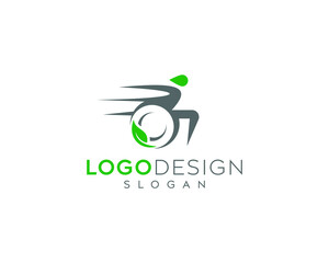 Eco wheelchair vector logo design